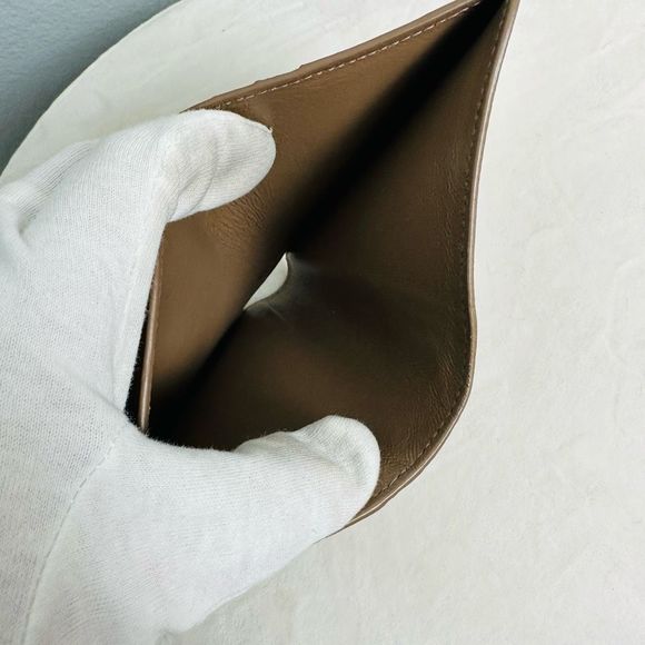 Balenciaga Signature BB Monogram Tan Brown Small Compact Wallet - Picture 10 of 11